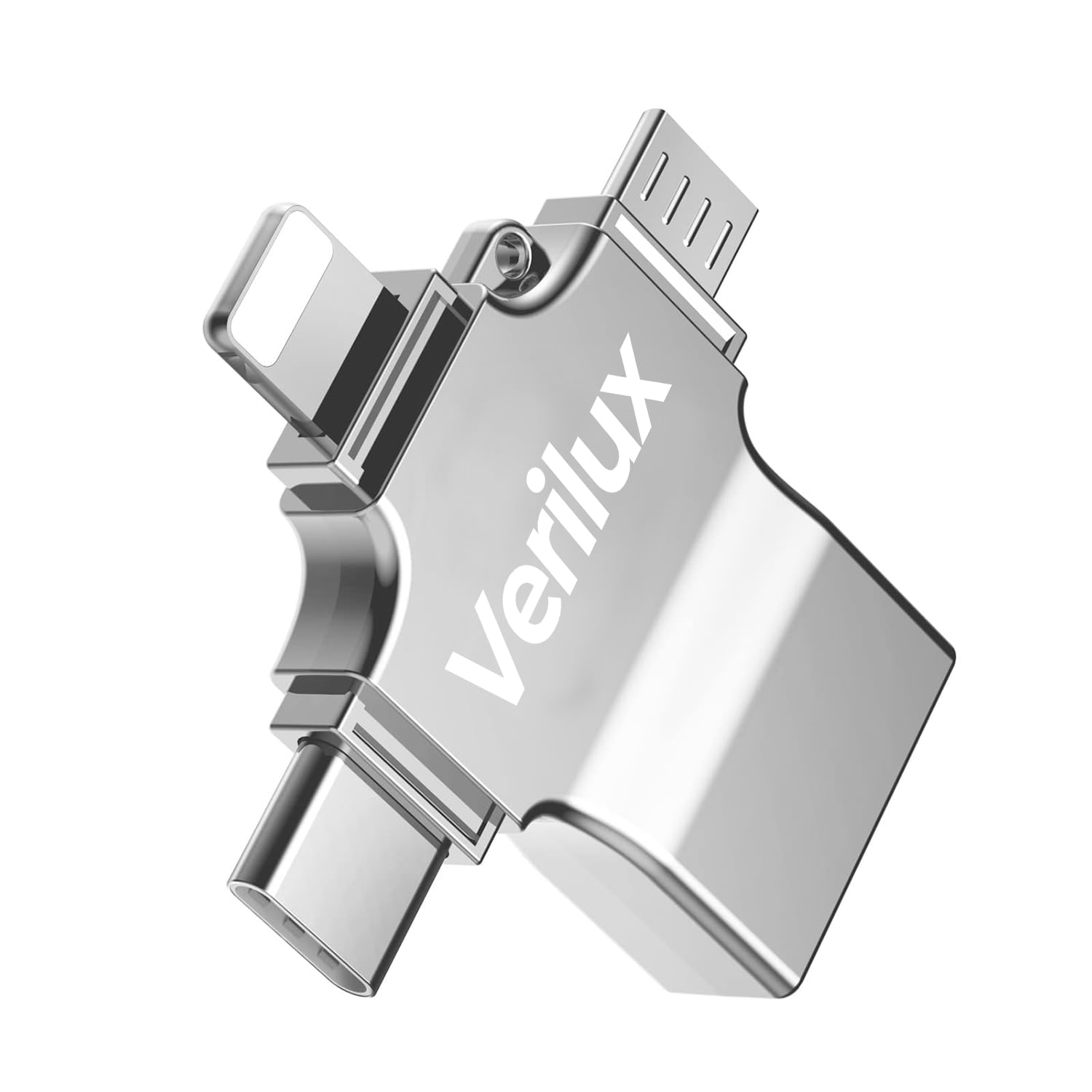 ZORBES 4 in 1 Adapter Pendrive Connector for iPhone, iPad, Pendrive, Keyboard, Mouse with Light-ning, USB Ports OTG Connector, Type C, Micro USB ZORBES 4 in 1 Adapter Pendrive Connector for iPhone, iPad, Pendrive, Keyboard, Mouse with Light-ning, USB Ports OTG Connector, Type C, Micro USB